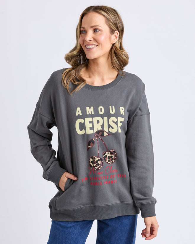 Elm Amore Cerise Crew Sweatshirt