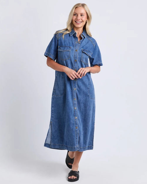 Elm Ayla Denim Midi Dress