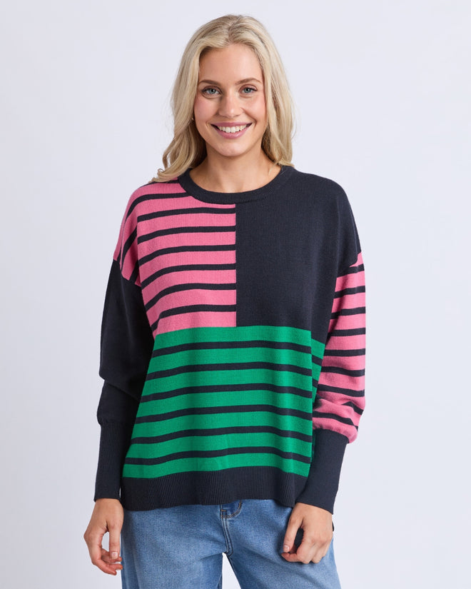 Elm Effie Mixed Striped Knit Jumper