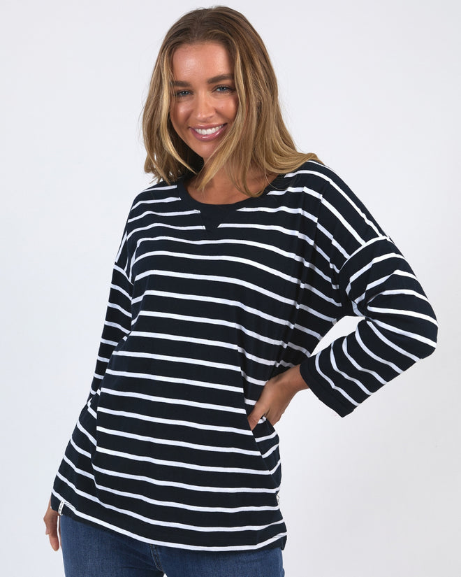 Elm Fundamental Annie 3/4 Sleeve Tee Navy