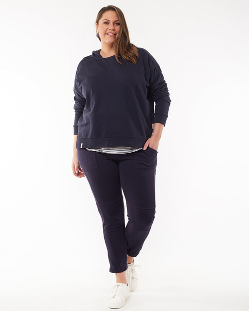 Elm Fundamental Split Hoodie Navy