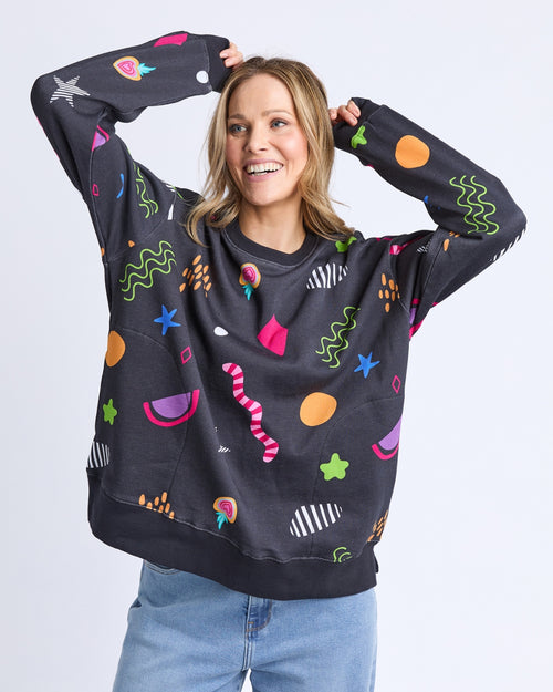 Elm Liquorice Galaxy Crew Sweatshirt