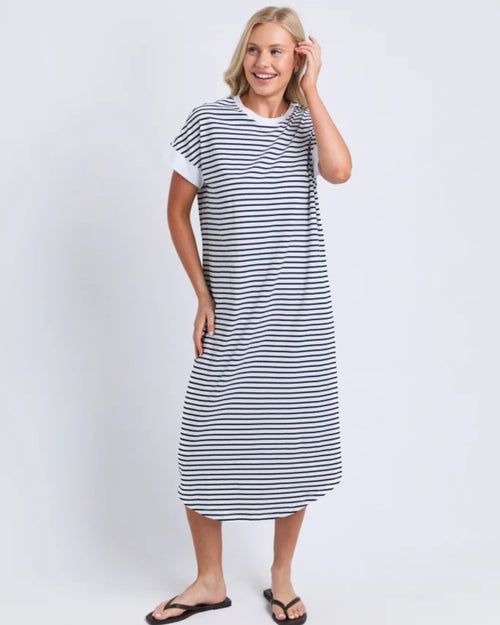 Elm Maggie Dress Stripe White