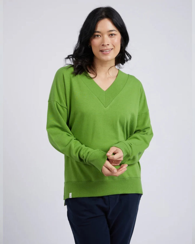Elm Misty Vee Fleece Jungle Green