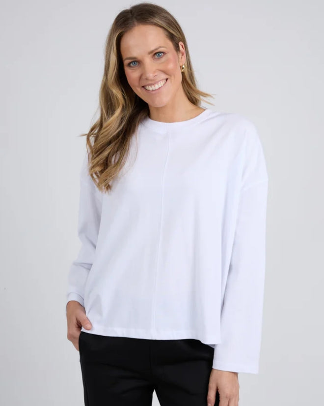 Elm Naomi Long Sleeve Top White