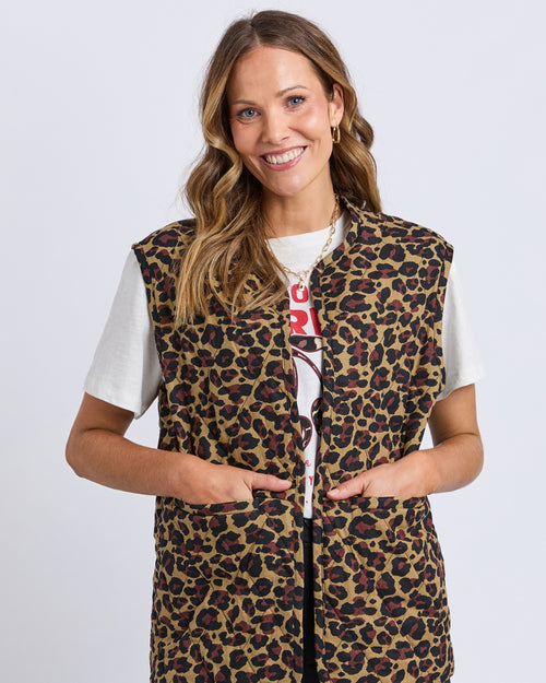Elm Saskia Vest Leopard Print