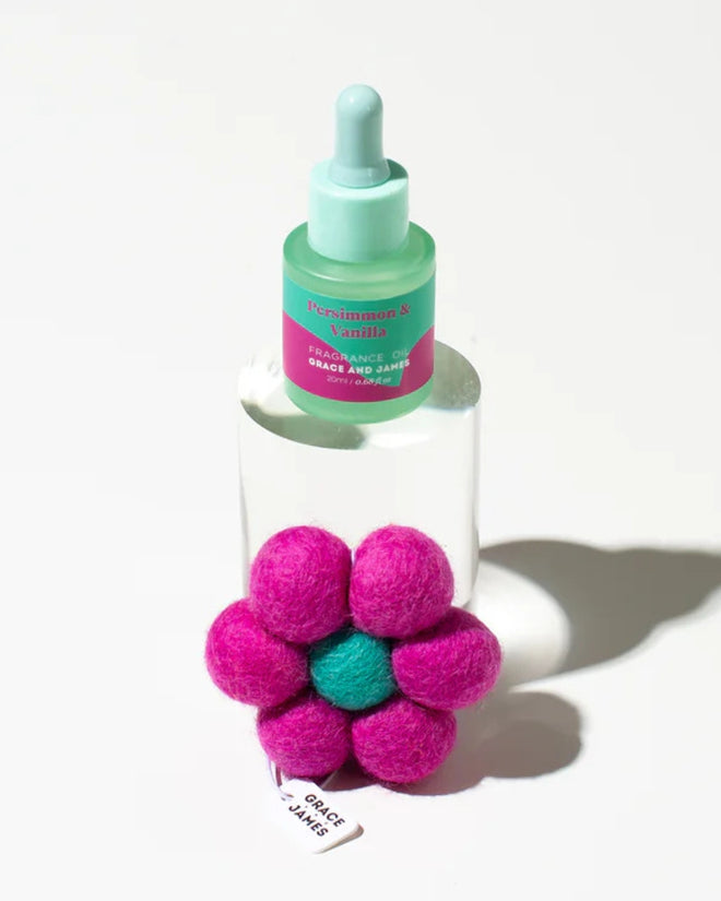 Grace and James Felt Flower Air Freshener Persimmon & Vanilla