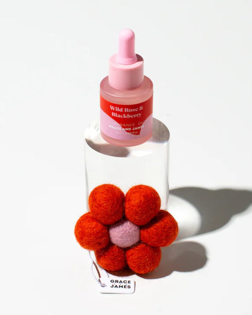Grace and James Felt Flower Air Freshener Wild Rose & Blackberry