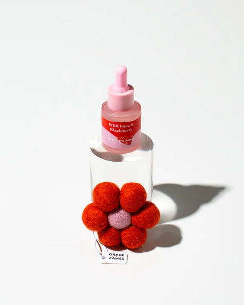 Grace and James Felt Flower Air Freshener Wild Rose and Blackberry