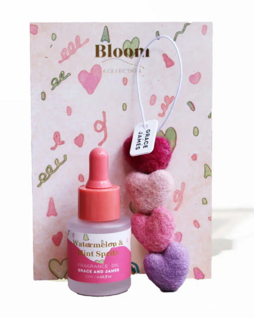 Grace and James Felt Heart Air Freshener Set Watermelon & Mint Spritz