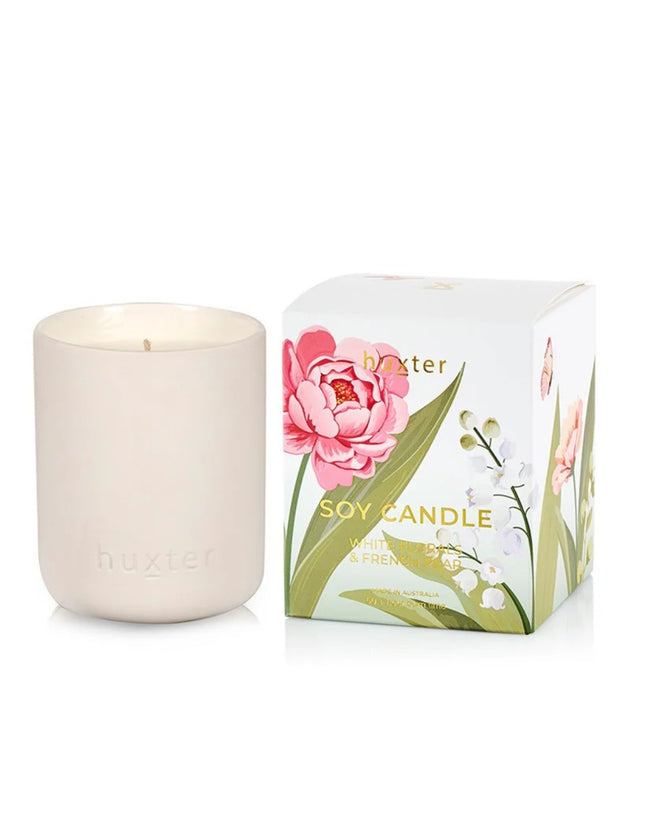 Huxter Candle Boxed White Florals & French Pear