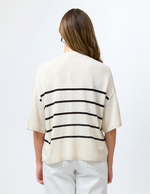 Stella and Gemma Indy Knit Neutral Black Stripe