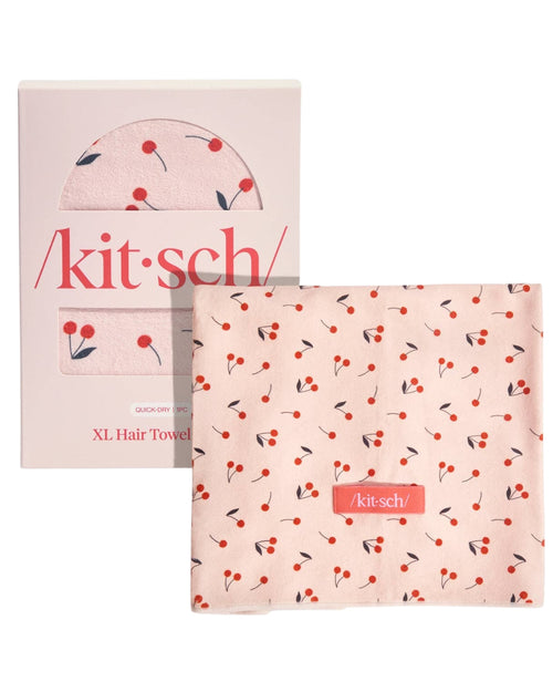 Kitsch XL Hair Towel Wrap - Cherry Print