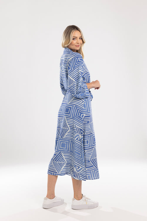 Mi Moso Dani Dress Blue Print