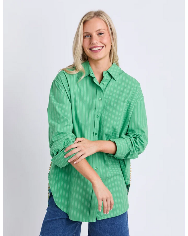 PREORDER - Elm Tropical Muse Shirt Greenbriar Stripe DUE OCTOBER