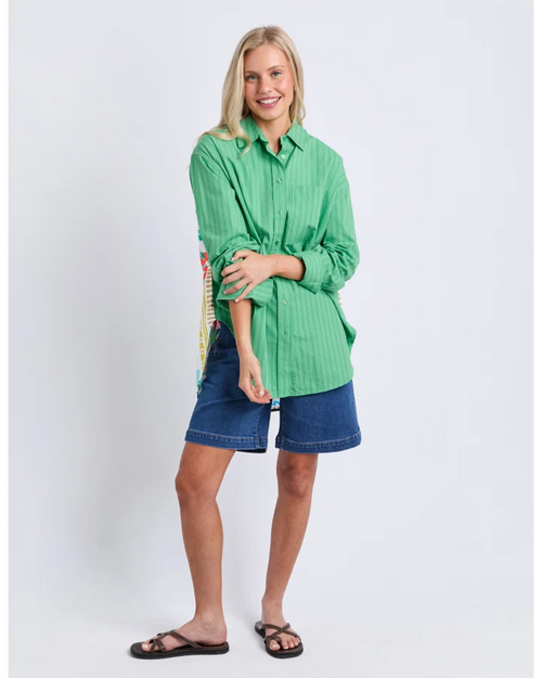 PREORDER - Elm Tropical Muse Shirt Greenbriar Stripe DUE OCTOBER
