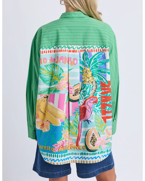 PREORDER - Elm Tropical Muse Shirt Greenbriar Stripe DUE OCTOBER
