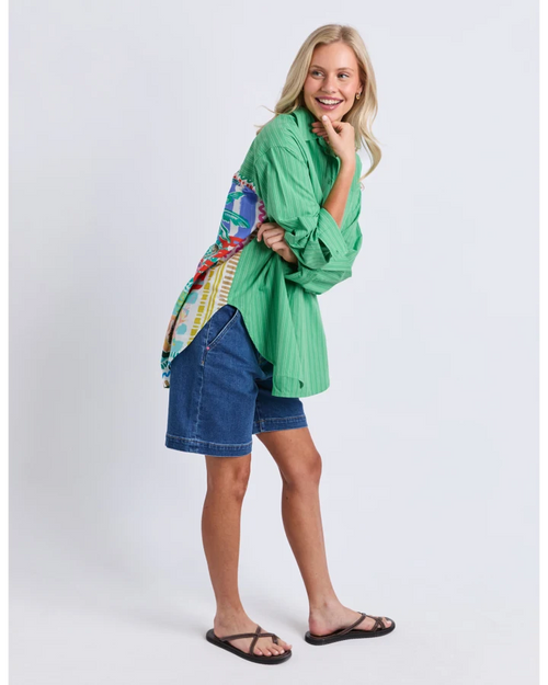 PREORDER - Elm Tropical Muse Shirt Greenbriar Stripe DUE OCTOBER