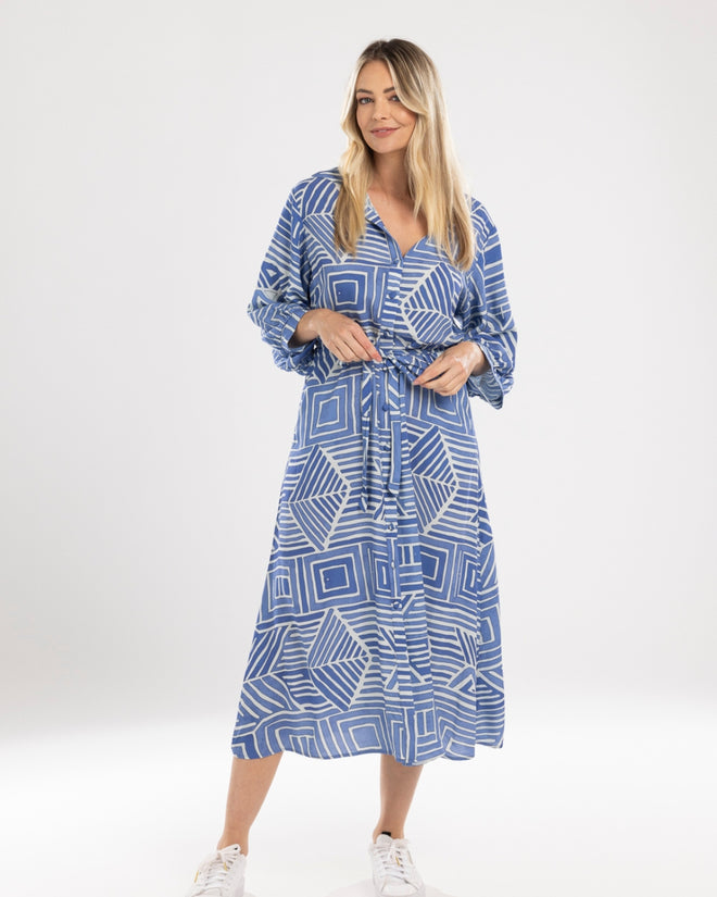 Mi Moso Dani Dress Blue Print