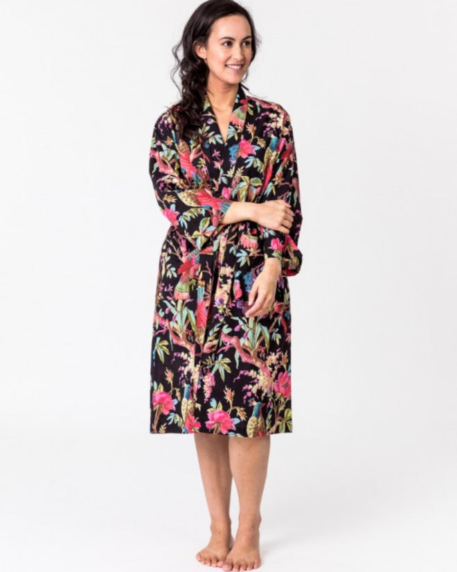Paradise Kimono Robe Black
