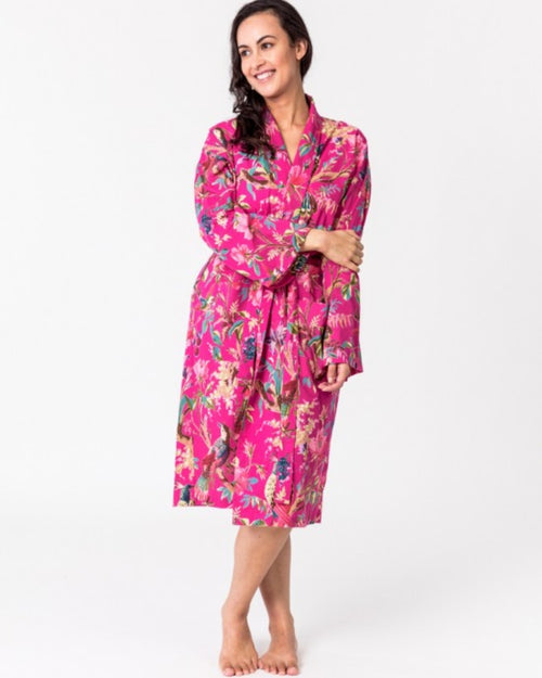 Paradise Kimono Robe Hot Pink