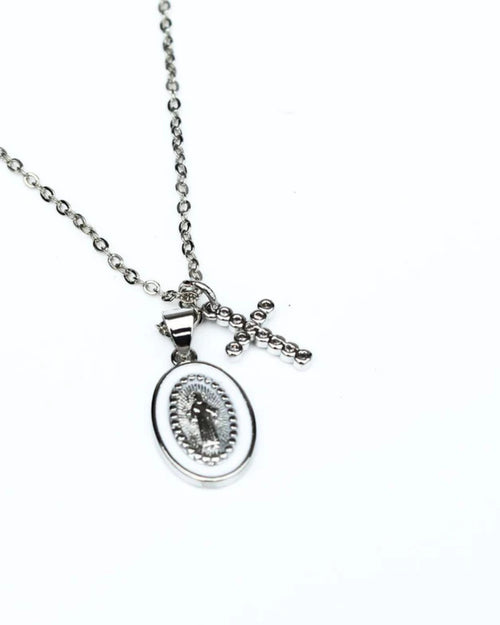 Queen of the Foxes Tiny Mary Silver Cross Necklace