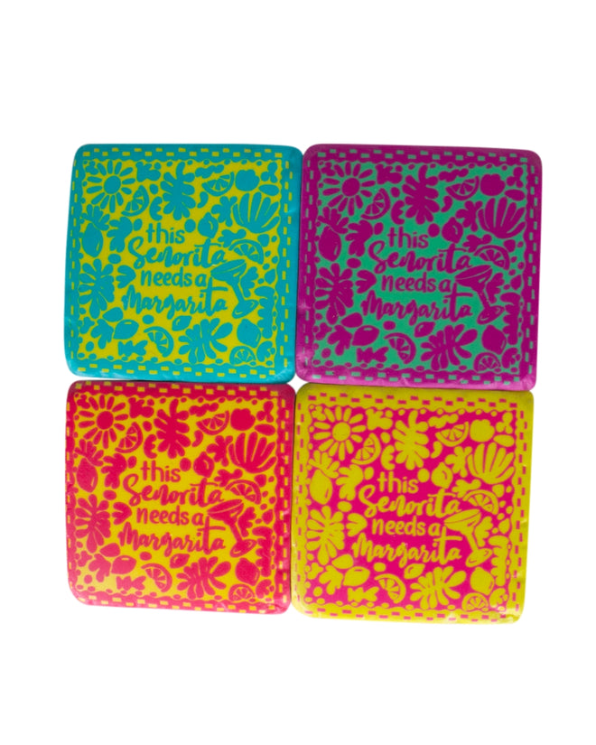 Resin Drinks Coasters Senorita Margarita
