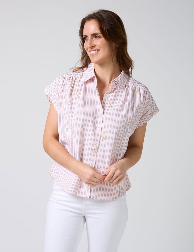Stella and Gemma Lindy Shirt Pink Stripe