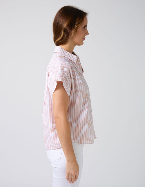 Stella and Gemma Lindy Shirt Pink Stripe