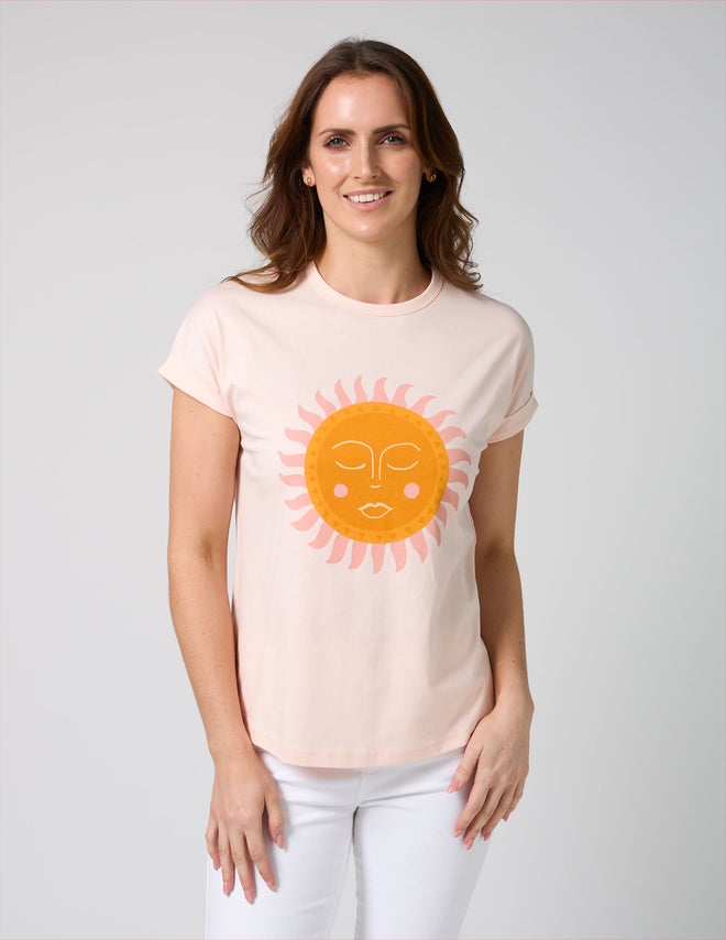 Stella and Gemma Soho Cuff V T Shirt Baby Blush Sol Del Sur