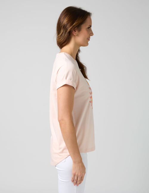 Stella and Gemma Soho Cuff V T Shirt Baby Blush Sol Del Sur