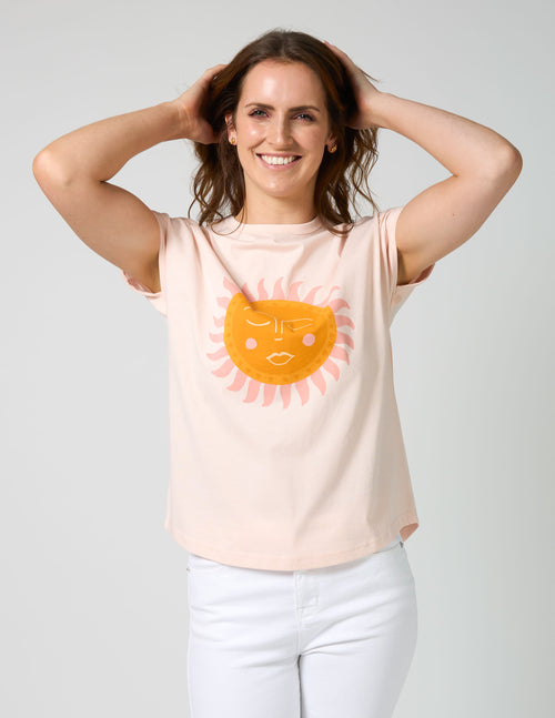 Stella and Gemma Soho Cuff V T Shirt Baby Blush Sol Del Sur