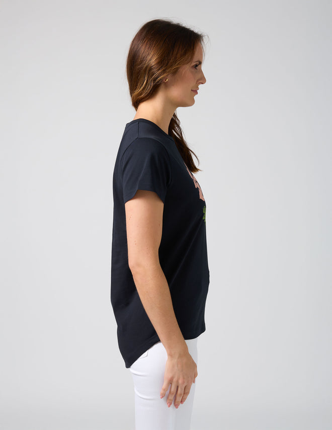 Stella and Gemma Classic Tee Navy Blushing Blooms