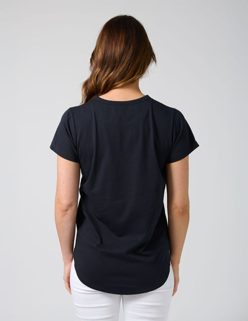 Stella and Gemma Classic Tee Navy Blushing Blooms