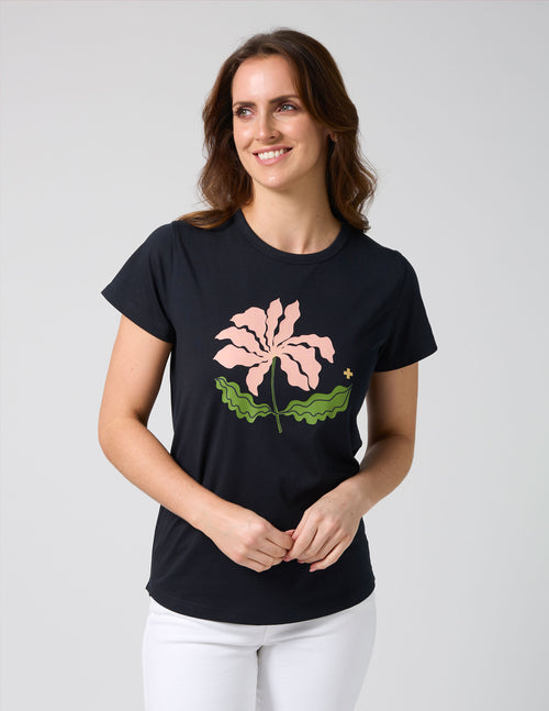Stella and Gemma Classic Tee Navy Blushing Blooms