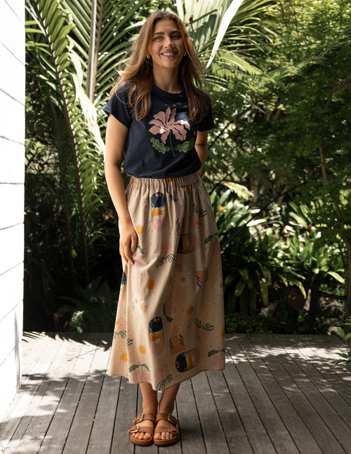 Stella and Gemma Classic Tee Navy Blushing Blooms