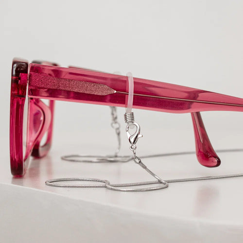 Simple Glasses Chain Silver
