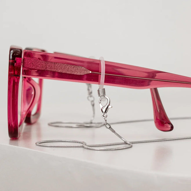 Simple Glasses Chain Silver