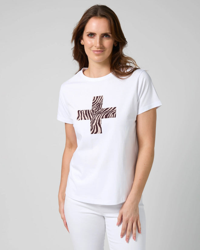 Stella and Gemma Ace Tee Merlot Zebra Cross