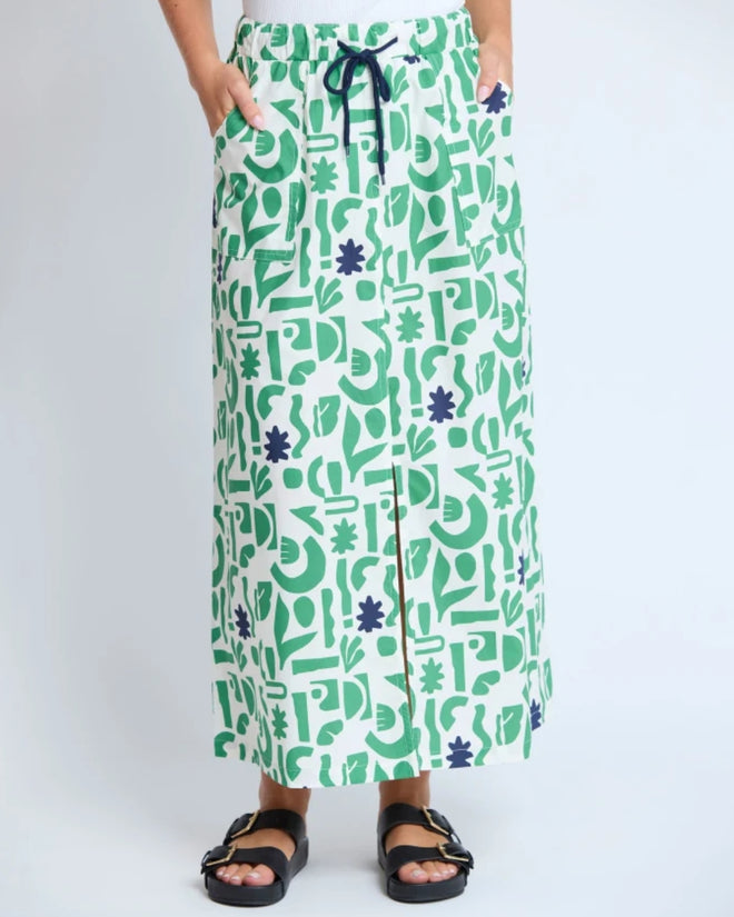 Stella and Gemma Amy Skirt Spring Green Geo