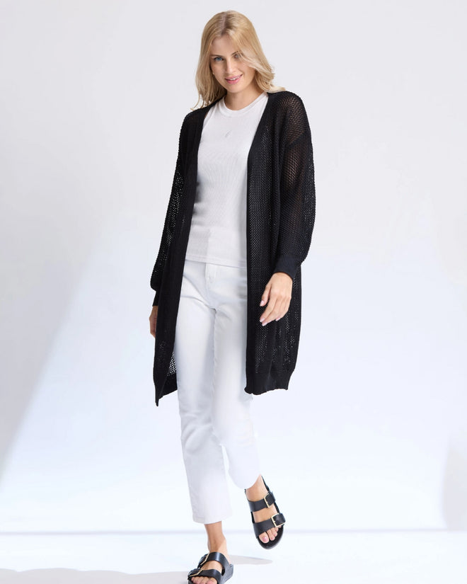 Stella and Gemma Arizona Mesh Cardigan Black