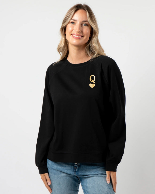 Stella and Gemma Black Queen of Hearts Everyday Sweatshirt