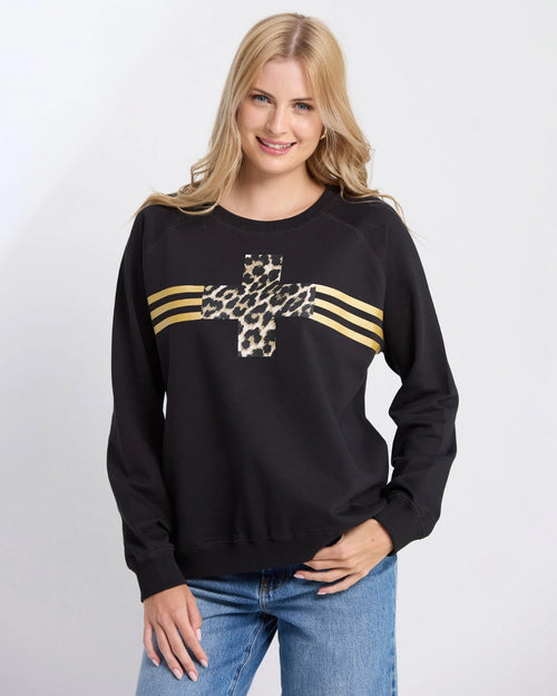 Stella and Gemma Black Star Crossed Classic Sweatshirt