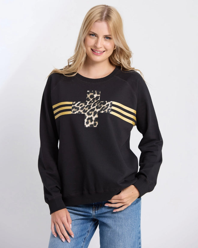 Stella and Gemma Black Star Crossed Classic Sweatshirt