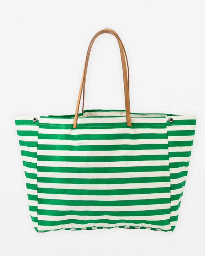 Stella and Gemma Bodrum Tote Green Stripe
