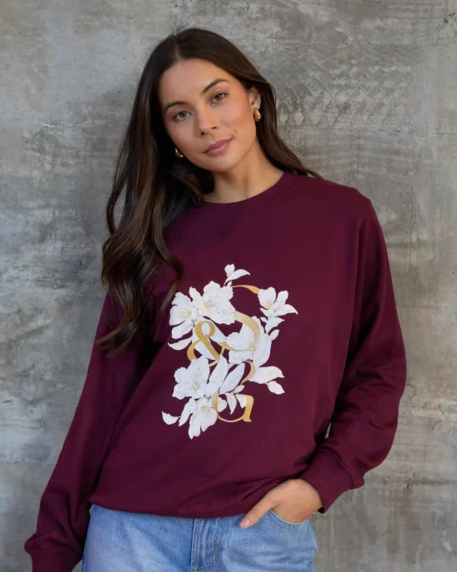 Stella and Gemma Burgundy Beauty Essential Sweatshirt