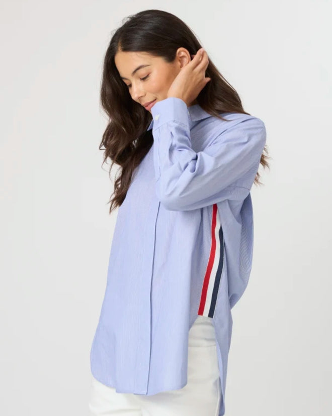 Stella and Gemma Casino Shirt Blue White Stripe