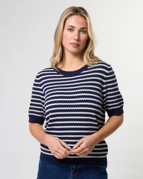Stella and Gemma Charly Knit Navy Stripe