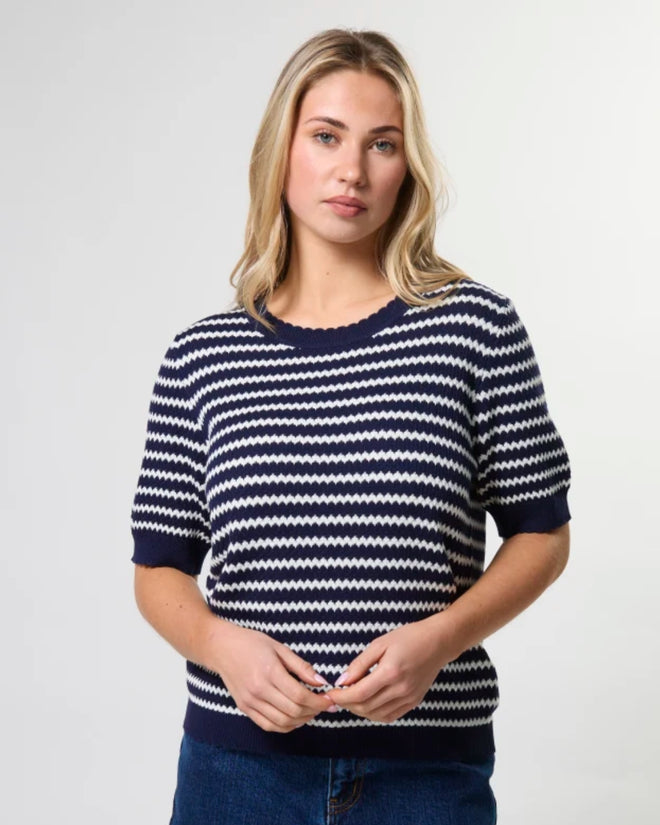 Stella and Gemma Charly Knit Navy Stripe