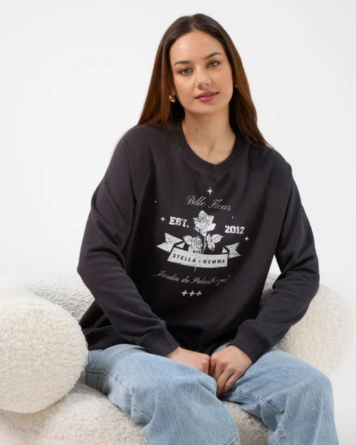 Stella and Gemma Classic Sweatshirt Cracked Rose Aged Black